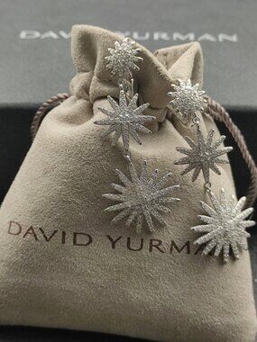 🖤David Yurman 925 Silver Earrings with Original Pouch